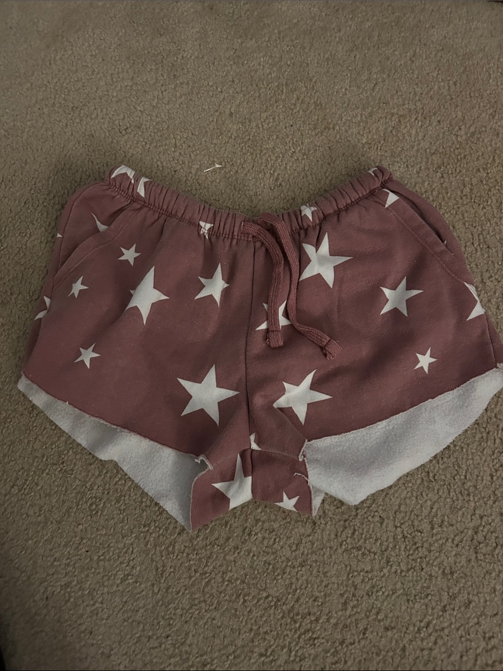 bloom Mauve Star Print Lounge Shorts - White Stars